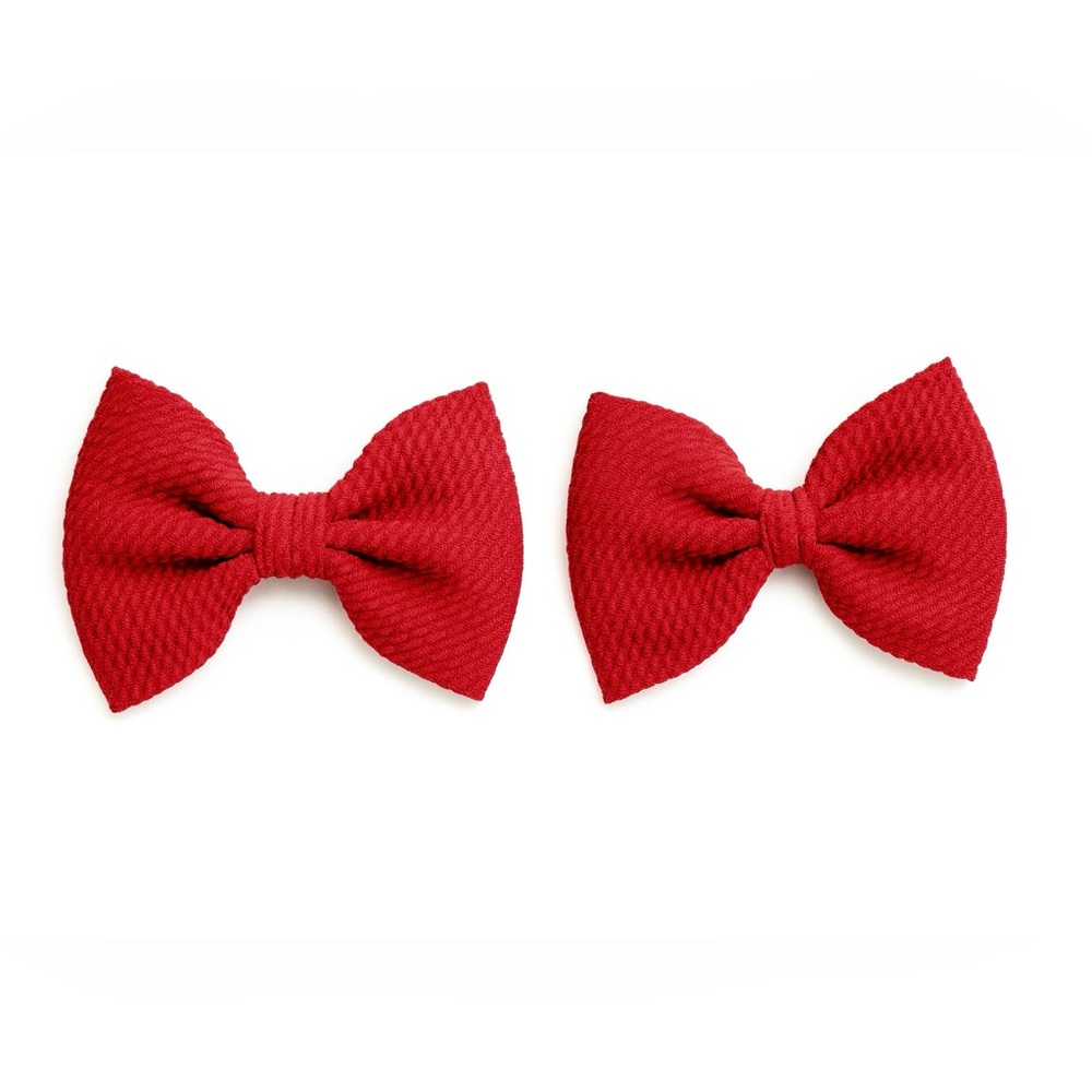Red Bow Hair Clips for Babies